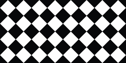 Seamless black and white diamond pattern background for graphic design and decor