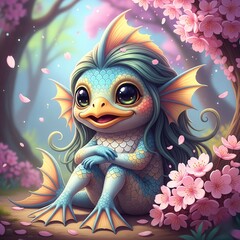Obraz premium Amabiya, Japan’s Cute Water Spirit Monster 