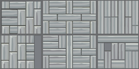 Fototapeta premium Abstract geometric pattern of grey stone blocks in various rectangular arrangements