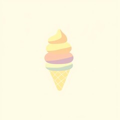 Colorful soft serve ice cream in a cone at a summer festival Generative AI