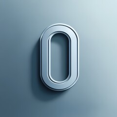Metallic number zero displayed against a smooth gradient background Generative AI