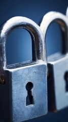 Closeup of Padlocks Security Metal Locks Safe Concept