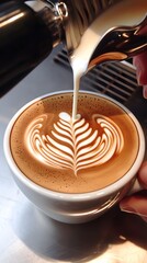 Stunning Latte Art Closeup Coffee Drink