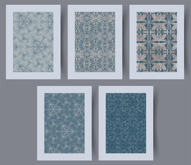 Fototapeta premium Explore Our Collection of Elegant Floral Patterns Beautifully Designed in Shades of Blue