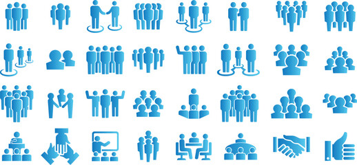 People flat icons set. Team of workers. User profile symbol. Group of people. Group of users collection. Persons symbol. Men women. Crowd of humans. Vector illustration !