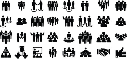 People flat icons set. Team of workers. User profile symbol. Group of people. Group of users collection. Persons symbol. Men women. Crowd of humans. Vector illustration !