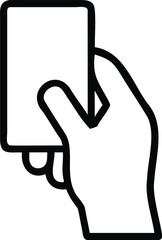 Hand Holding Card Illustration for Business and Payment, Human Hand with Credit Card Vector, Card Presentation Line Art Icon, Hand Offering ID or Business Card Illustration