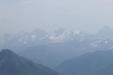 mountain landscape with fog