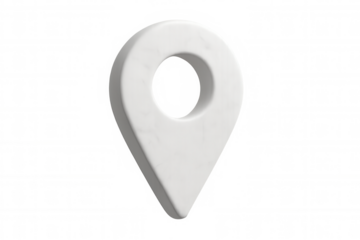 3d rendering of a white map pointer isolated on transparent background, ideal for indicating locations and destinations