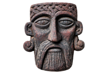 Celtic Head Sculpture on Transparent Background