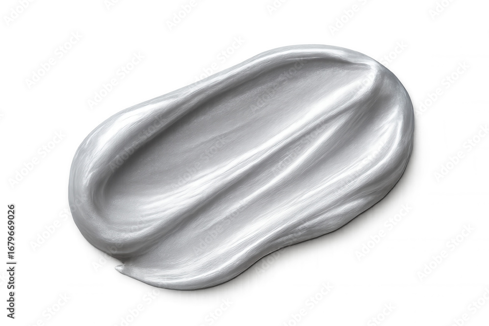 Poster Silver metallic paint flowing across transparent surface, generating dynamic abstract pattern with sleek, modern aesthetic