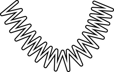 Light and airy wavy arc sketch with irregular zigzag curves and a freehand outline.