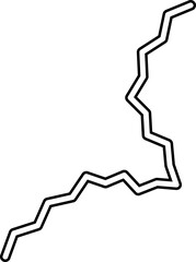 Abstract irregular stroke mimicking a rippling effect, with hand-drawn characteristics and a bold outline.