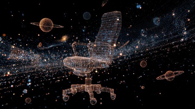 Futuristic office chair in space (1)