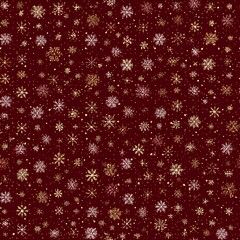 Elegant festive composition, surrounded by Christmas elements such as snowflakes, pine branches, ornaments, stars