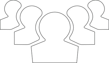 People thin line icons set. Team of workers. User profile symbol. Group of people. Group of users collection. Persons symbol. Men women. Crowd of humans. Vector illustration !