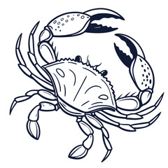 Vector art of hand drawn crab with claws