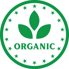 Green Organic Label Badge Icon Vector Design