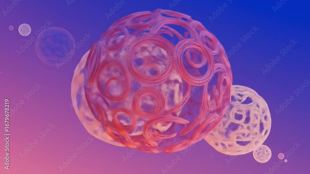 Poster abstract 3d spheres floating in gradient color space with dynamic, modern, and artistic appeal
