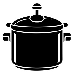 Minimalist Pressure Cooker Vector Illustration – Black Silhouette