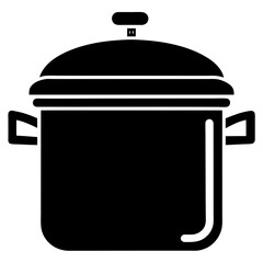 Minimalist Pressure Cooker Vector Illustration – Black Silhouette