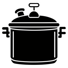 Minimalist Pressure Cooker Vector Illustration – Black Silhouette