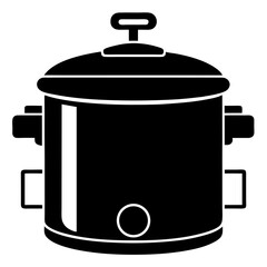 Minimalist Pressure Cooker Vector Illustration – Black Silhouette