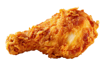 Crispy Fried Chicken Drumstick on Transparent Background