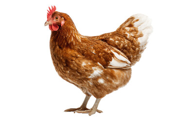 Fototapeta premium Brown Hen on Transparent Background - Single Productive Chicken