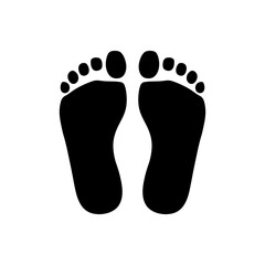 Human foot prints icon silhouette vector flat illustration design.