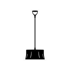 Snow shovel silhouette vector flat illustration design.