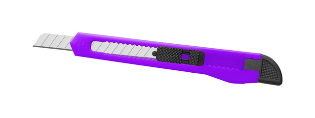 A bright Purple utility knife with adjustable blade and black grip, ideal for precise cuts. Perfect...