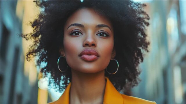 Yellow Jacketed Person Close-Up,