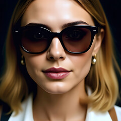 attractive stylish woman in sunglasses