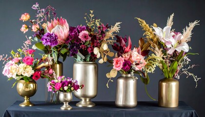 Obraz premium Elegant floral arrangements on display.