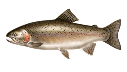 Obraz premium Rainbow trout fish detailed illustration isolated on a transparent background