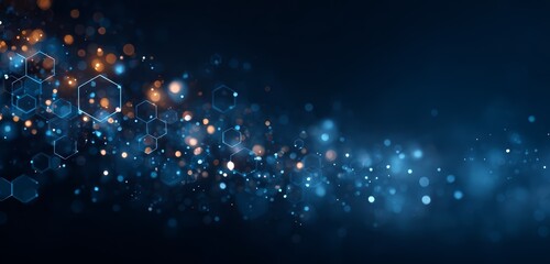 Obraz premium Blue and orange swirl of light and dark dots. The blue and orange swirls are in the middle of the image