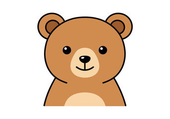 Fototapeta premium Cute Brown Bear Cartoon Illustration for Children.