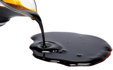 splashes of petroleum oil on transparent background