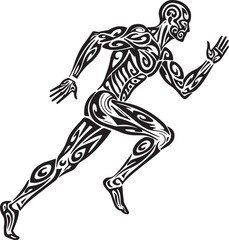 Obraz premium Stylized runner icon displaying power and determination in motio