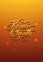 Karwa Chauth celebration greeting design with festive elements and decorative typography for holiday card