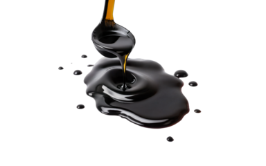 splashes of petroleum oil on transparent background