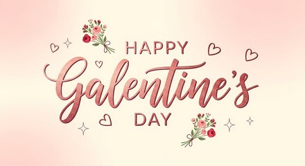 Galentine's day celebration design with floral accents and heart motifs for greeting cards and posters