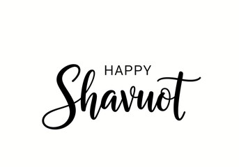 Elegant happy Shavuot text design for jewish holiday celebration and greetings