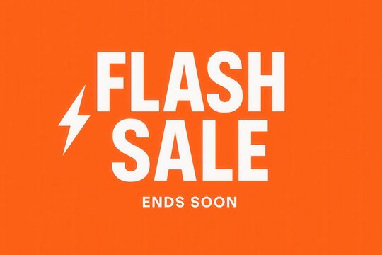 FLASH SALE and ENDS SOON promotional banner, bold lighting style, attention-grabbing retail discount offer. - Powered by Adobe