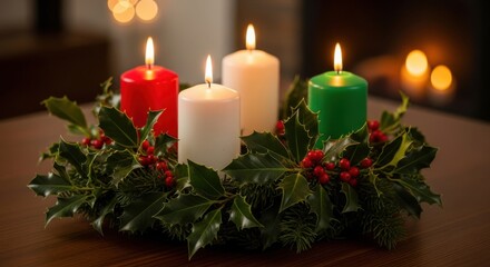 Festive Four Candle Advent Wreath Celebration