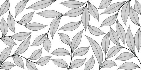 Modern Swirling Vines and Leaves Design