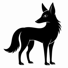 Wild Dhole Black Silhouette Vector Illustration – Simple White Background Design