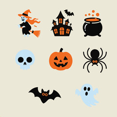 halloween icons set