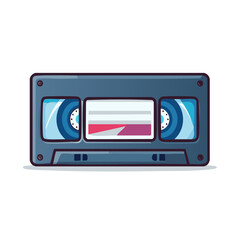 Fototapeta premium Retro Audio Cassette Tape Cartoon Illustration for Music Recording and Playback